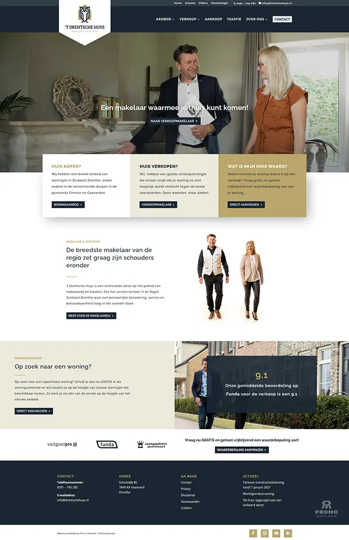 't Drentsche Huys Makelaars website ontwerp