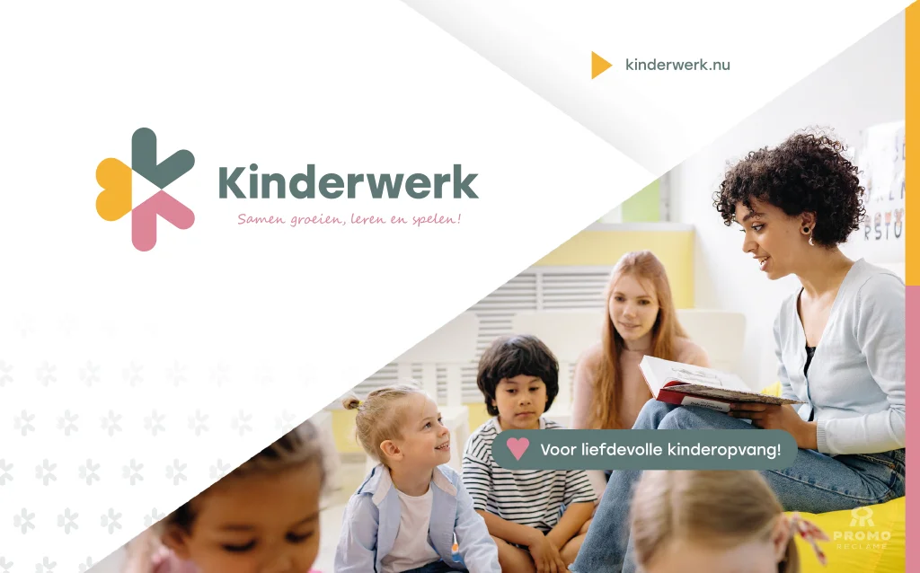 Kinderwerk Kinderopvang logo en huisstijl ontwerp