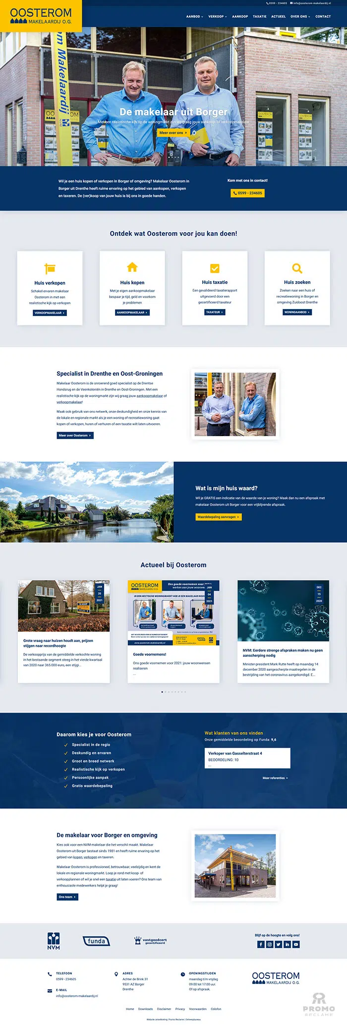 Oosterom Makelaardij huisstijl en website ontwerp