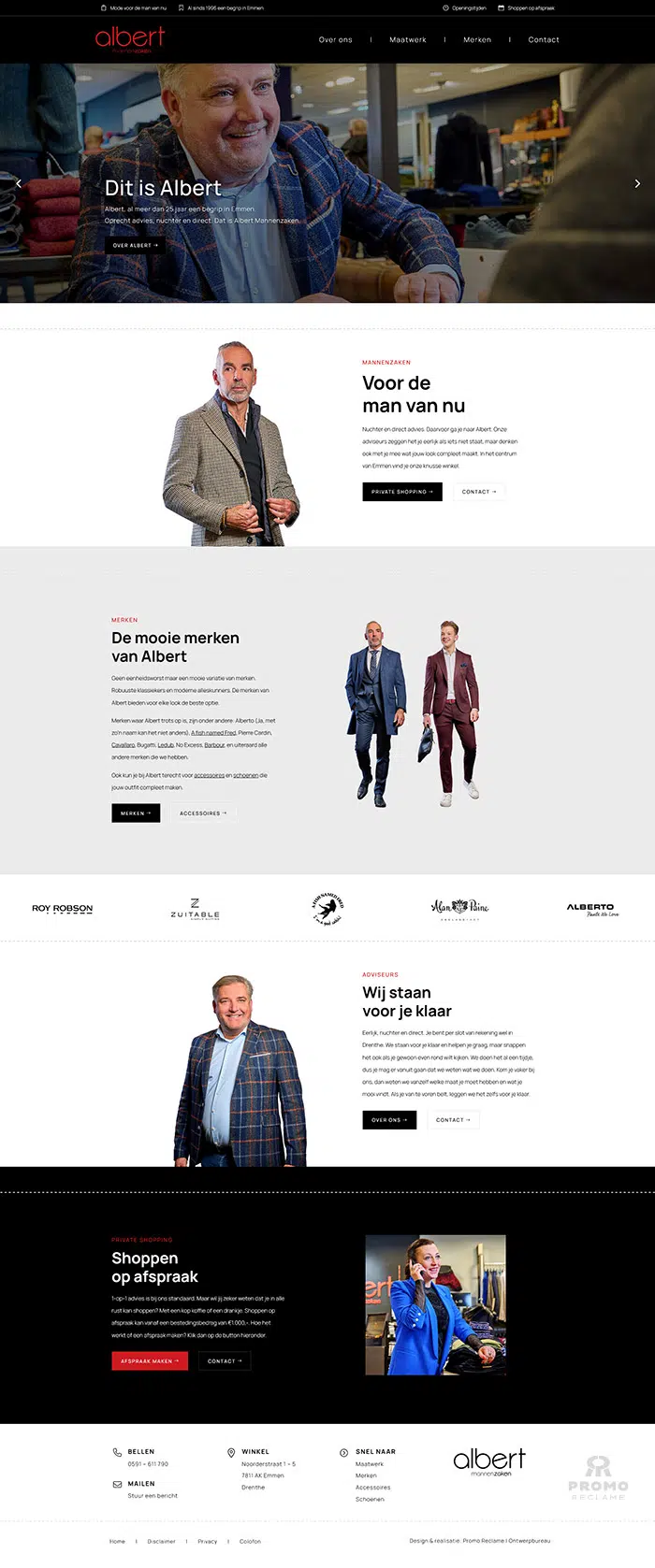 Albert Mannenzaken website ontwerp