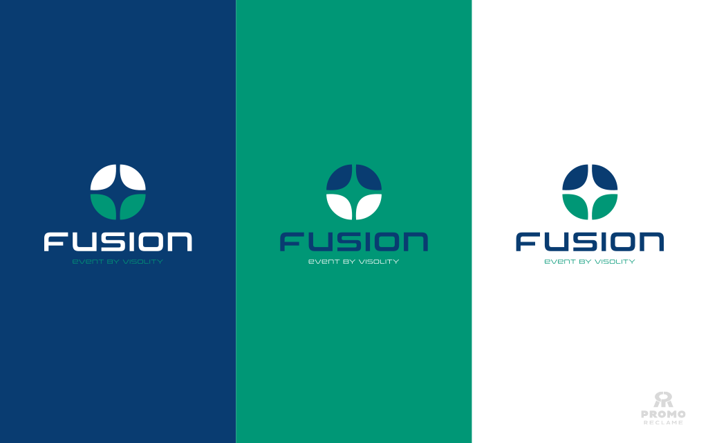 Fusion logo en promotiemateriaal ontwerp