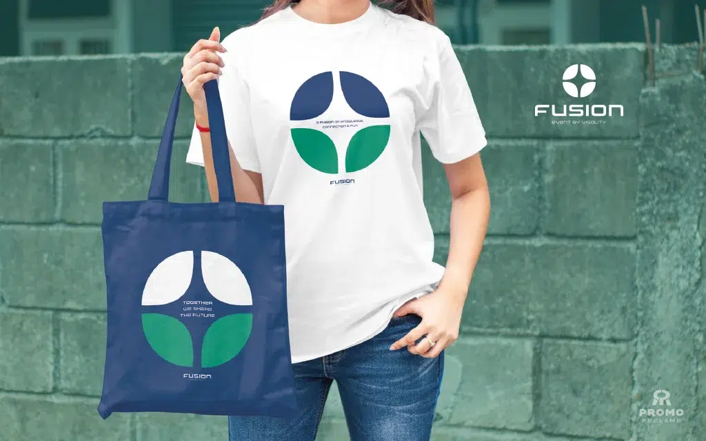 Fusion logo en promotiemateriaal ontwerp