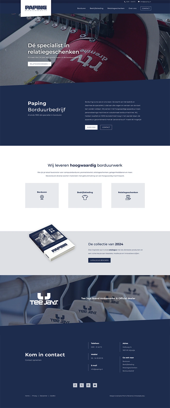 Paping Borduurbedrijf website ontwerp