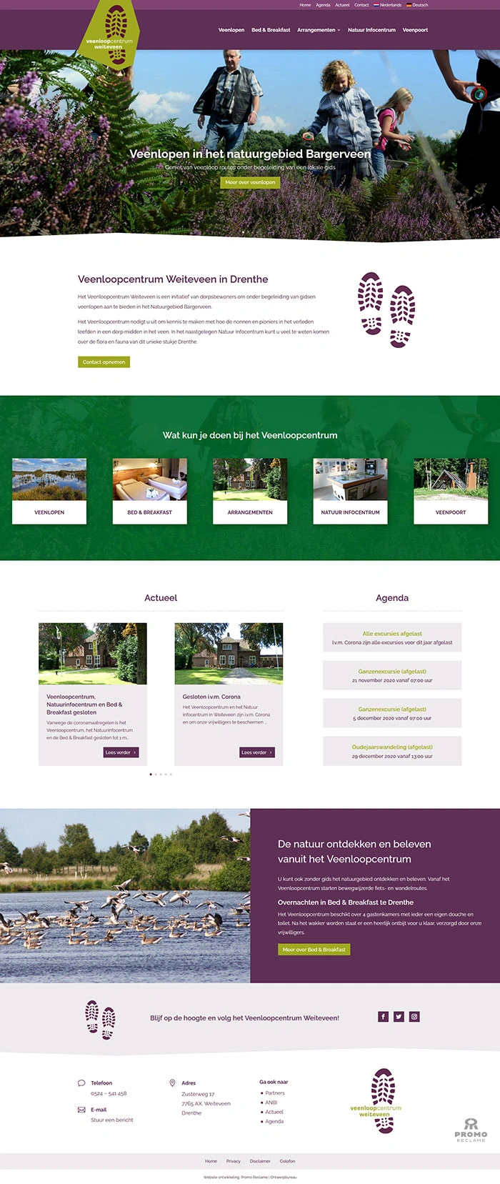 Veenloopcentrum Weiteveen website ontwerp